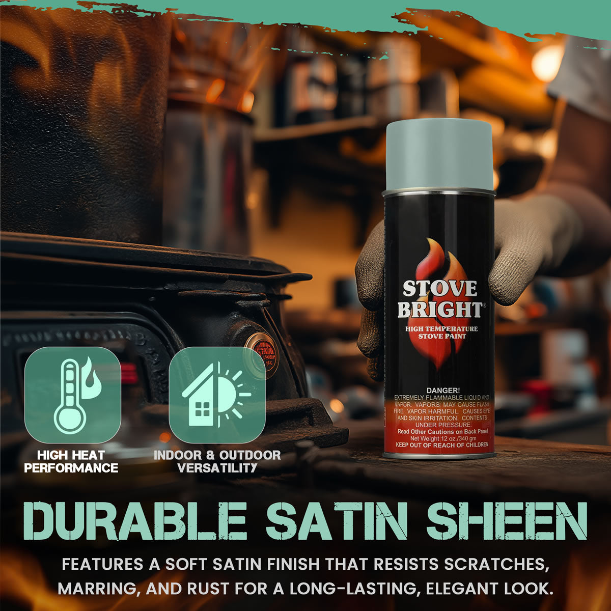 Stove Bright High Temp Paint - Green Illusion - 8160
