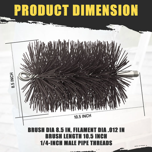 8" Round Medium-Duty (Poly) Chimney Brush - 34608