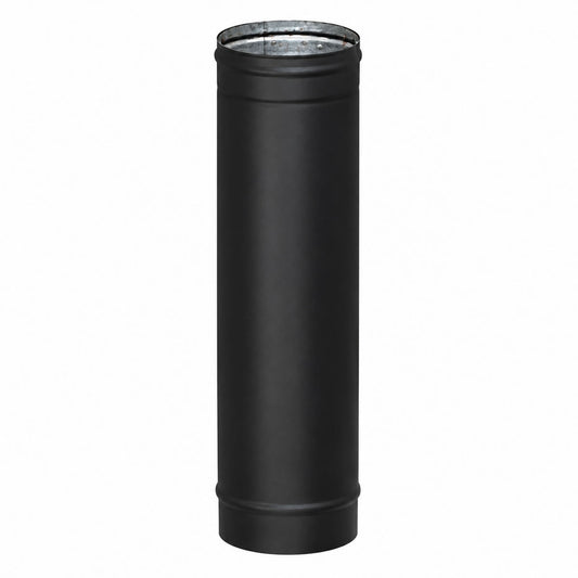 8" x 24" HeatFab Single Wall Black Stovepipe - 2805B