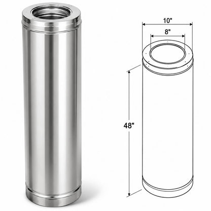 8" X 48" SuperPro Class-A Chimney Pipe - SPR8L48
