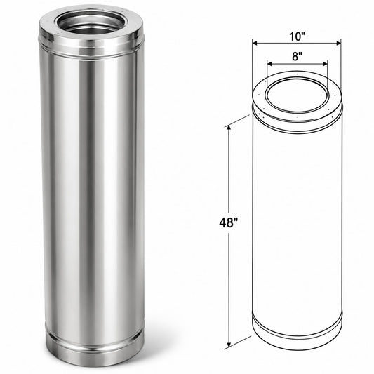 8" X 48" SuperPro Class-A Chimney Pipe - SPR8L48