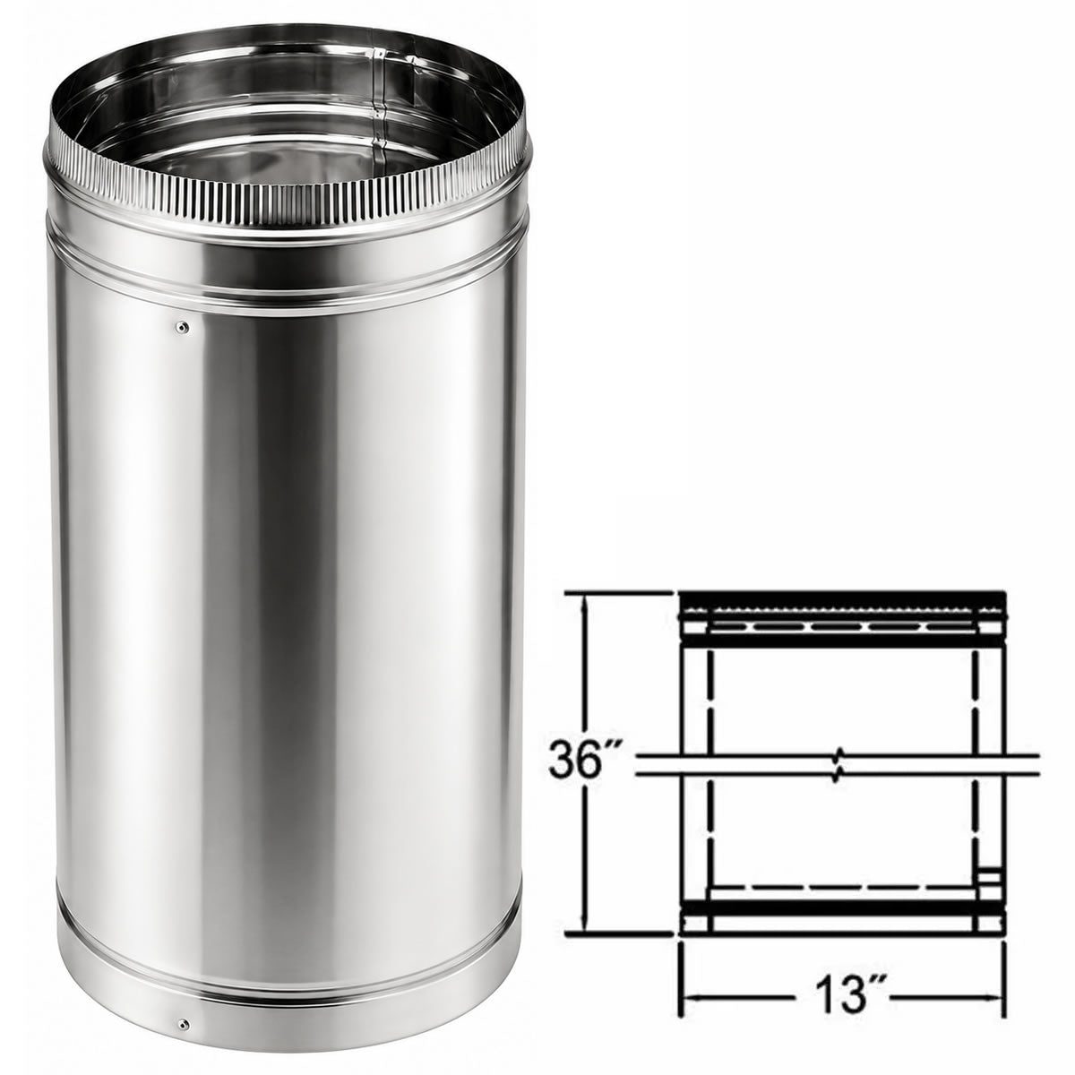 10" x 36" DuraChimney II Chimney Pipe - 10DCA-36