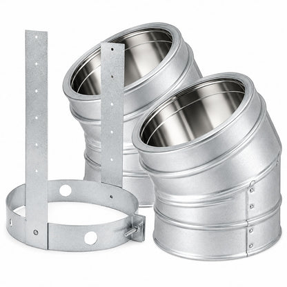 6" DuraTech 30 Degree Galvanized Elbow Kit - 6DT-E30K