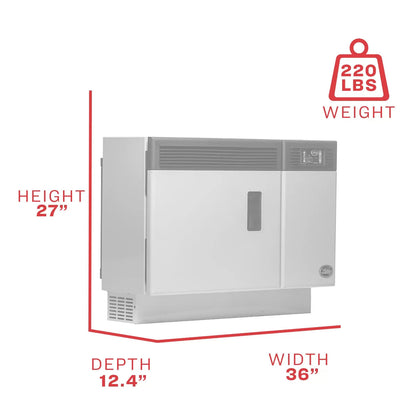 US Stove Wall Mount Direct Vent Pellet Stove with 28 lb Hopper and Remote