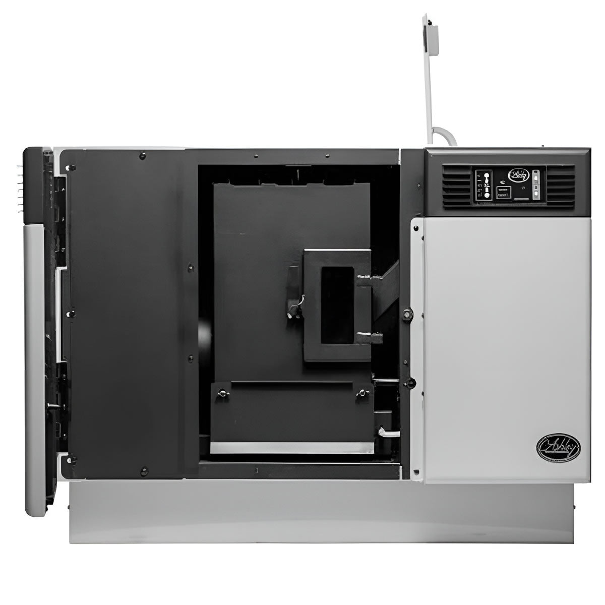 US Stove Wall Mount Direct Vent Pellet Stove with 28 lb Hopper and Remote