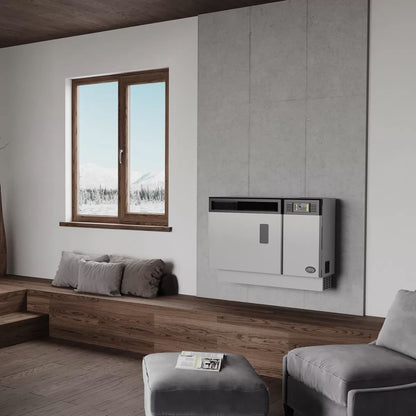 US Stove Wall Mount Direct Vent Pellet Stove with 28 lb Hopper and Remote