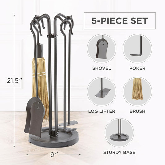 5 Piece Olde World Iron Mini Fireset