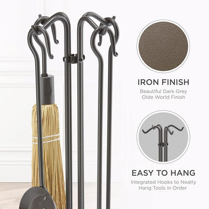 5 Piece Olde World Iron Mini Fireset