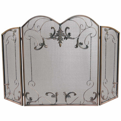 3 Fold Fireplace Screen- Venetian Bronze