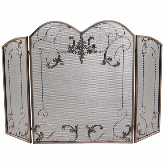 3 Fold Fireplace Screen- Venetian Bronze