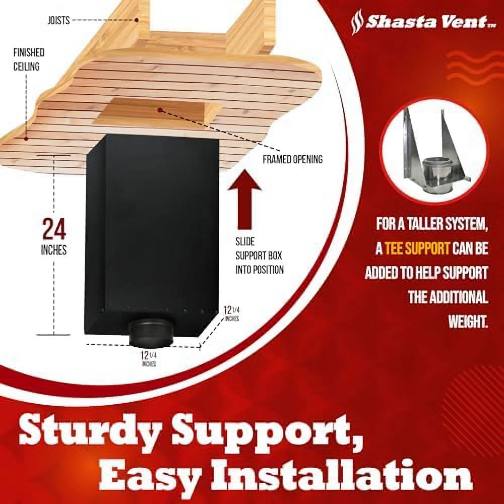 Shasta Vent 8 Inch Ceiling Support Box 24"" Height