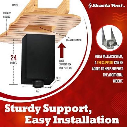 Shasta Vent 8 Inch Ceiling Support Box 24"" Height