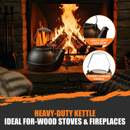 2.5 Quart Cast Iron Wood Stove Kettle