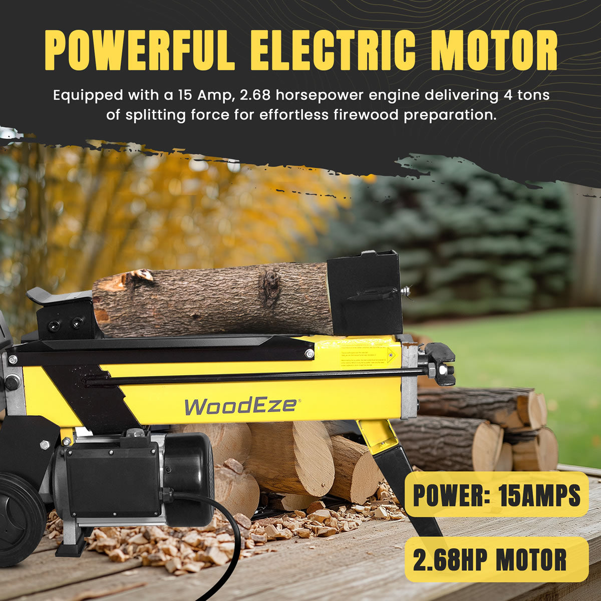 WoodEze 4-Ton Yellow Electric Log Splitter - LS56