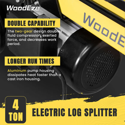 WoodEze 4-Ton Yellow Electric Log Splitter - LS56