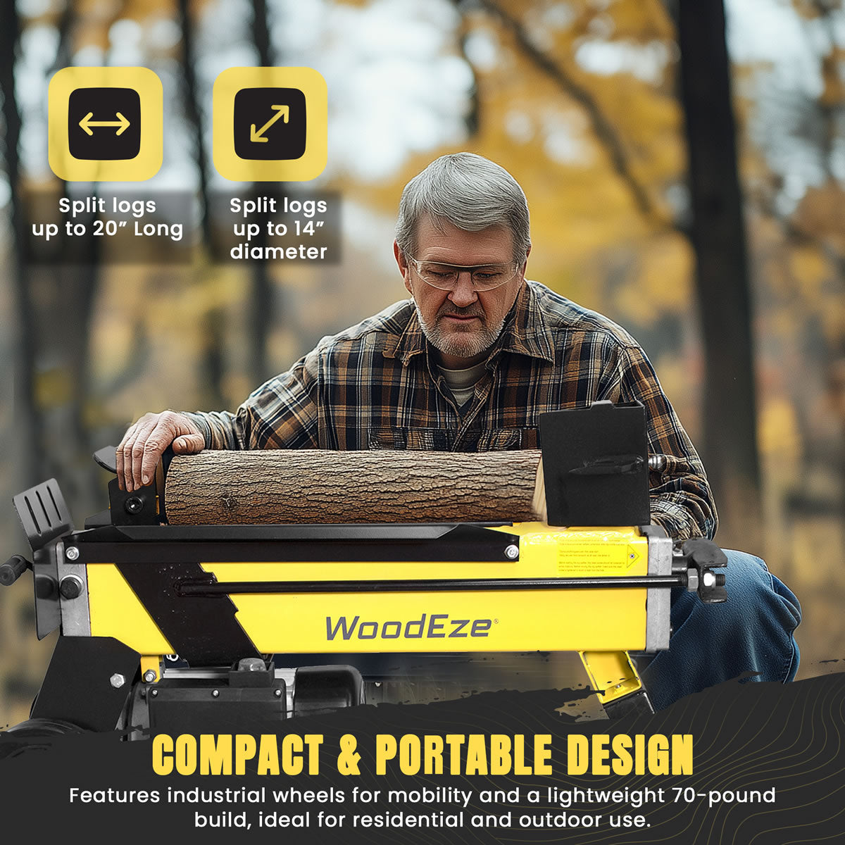 WoodEze 4-Ton Yellow Electric Log Splitter - LS56