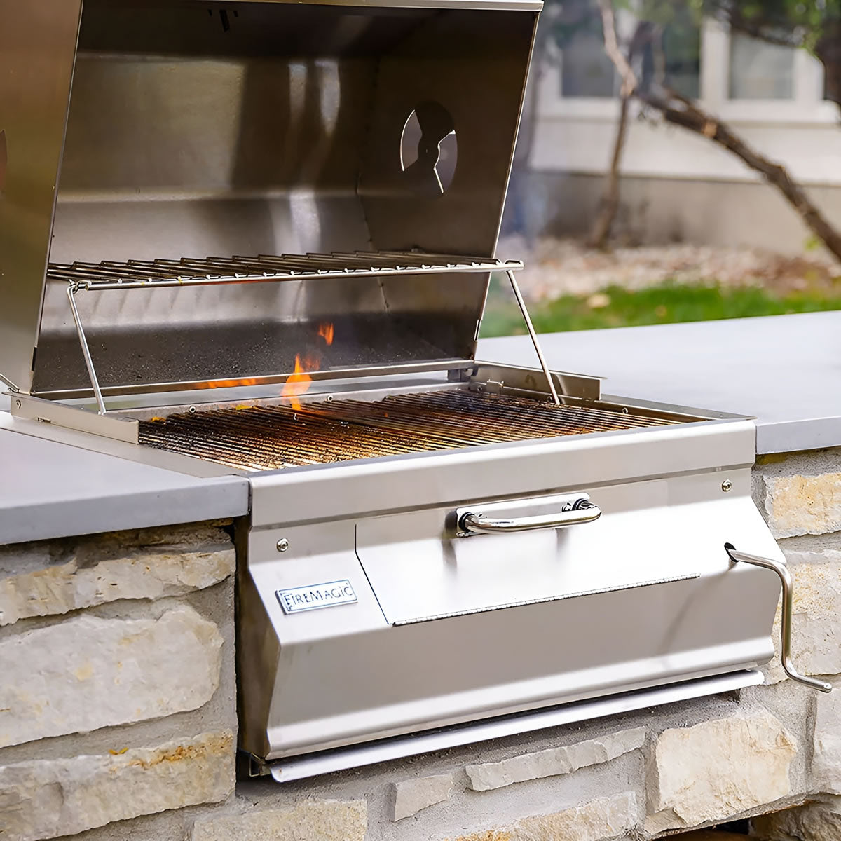 FireMagic Legacy Charcoal 24" Stainless Steel Built-In Grill - 12SC01CA