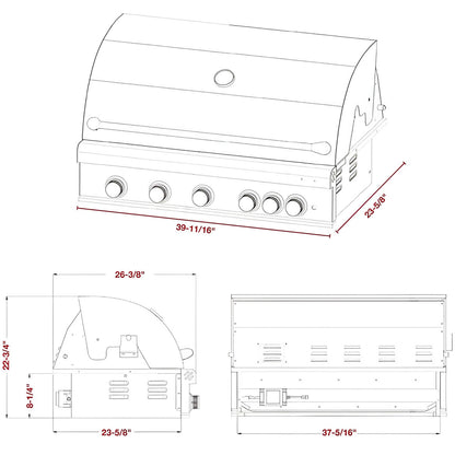 Dragonfire 40" Gas Grill Head - Natural Gas