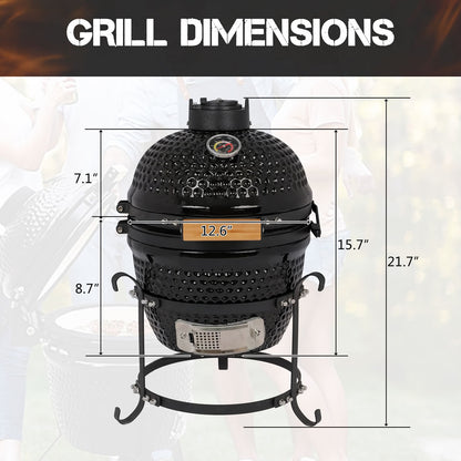 Woodeze 13" Kamado Grill - Black