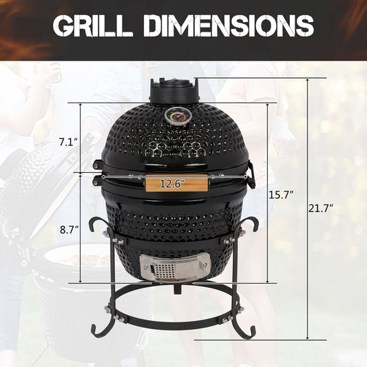 Woodeze 13" Kamado Grill - Black