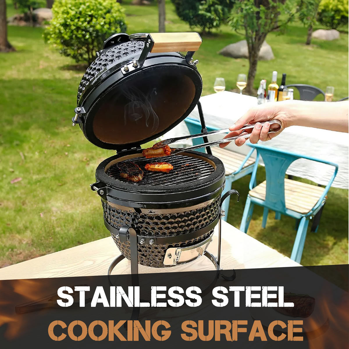 Woodeze 13" Kamado Grill - Black