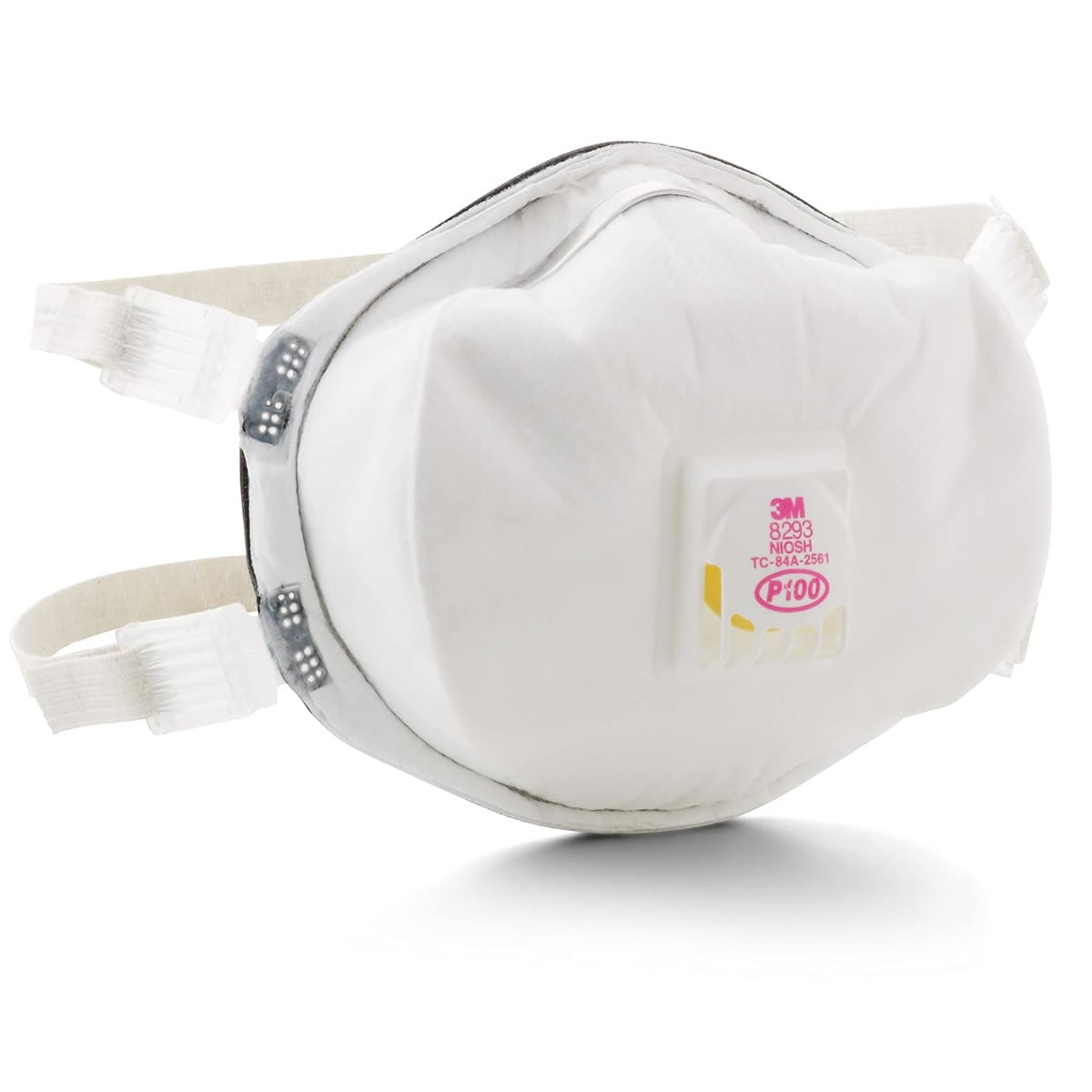 3M 8293 P100 Industrial Respirator with Valve, USA Made, White