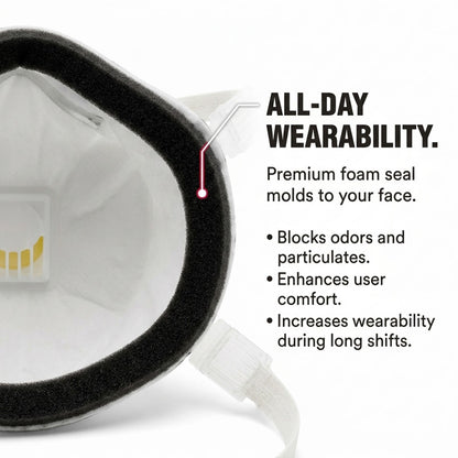 3M 8293 P100 Industrial Respirator with Valve, USA Made, White
