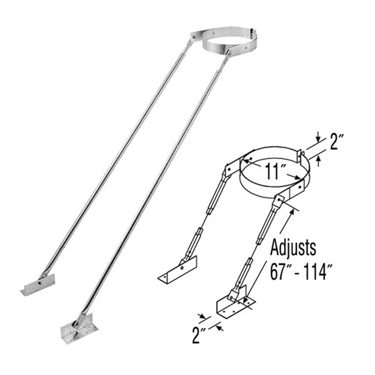 7" DuraPlus Extended Roof Bracket - 7DP-XRB
