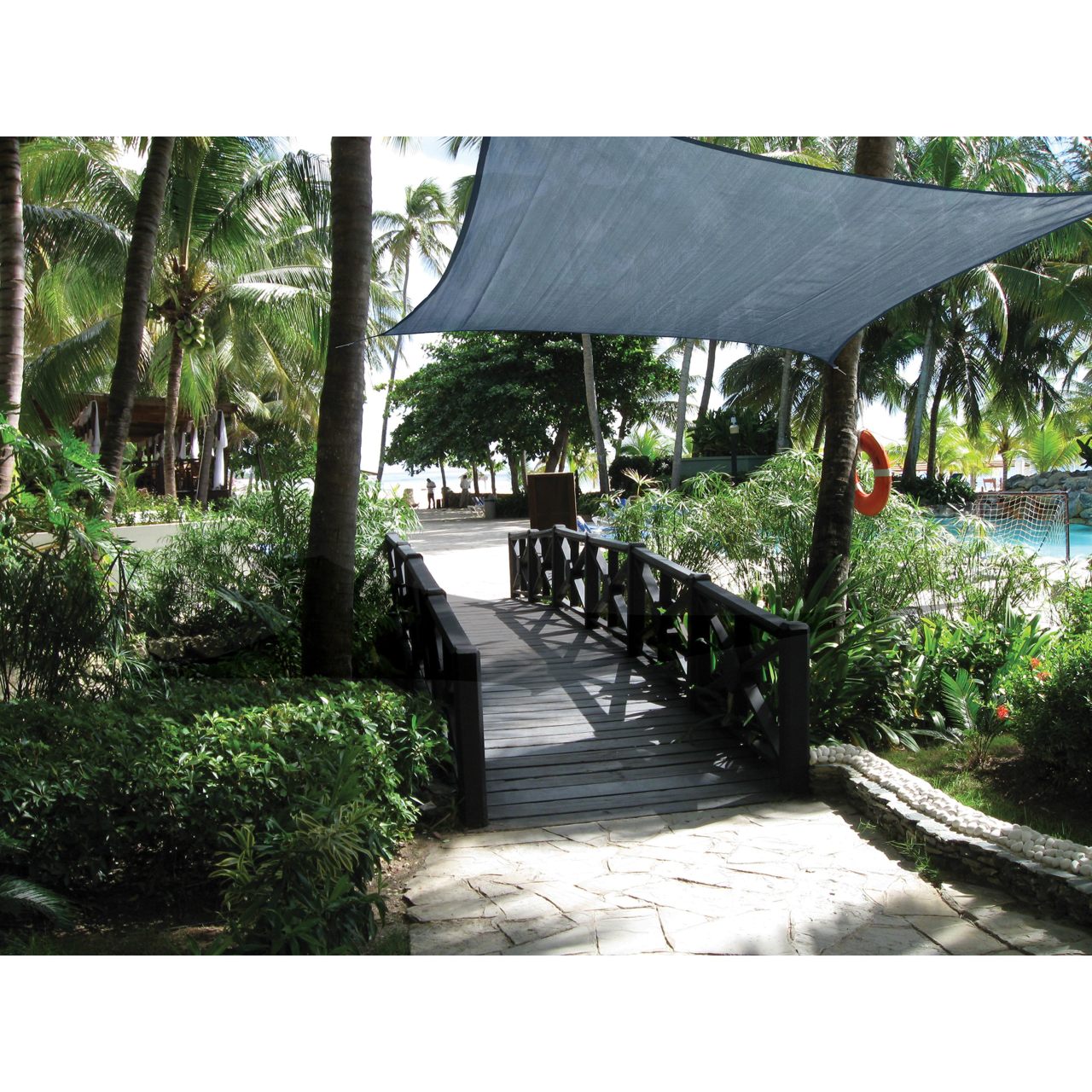 16' x 16' Heavyweight Square Shade Sail  - Sea Blue