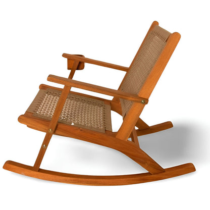 Fire Sense Vega Outdoor Rocking Chair with Beverage Holder - 65245