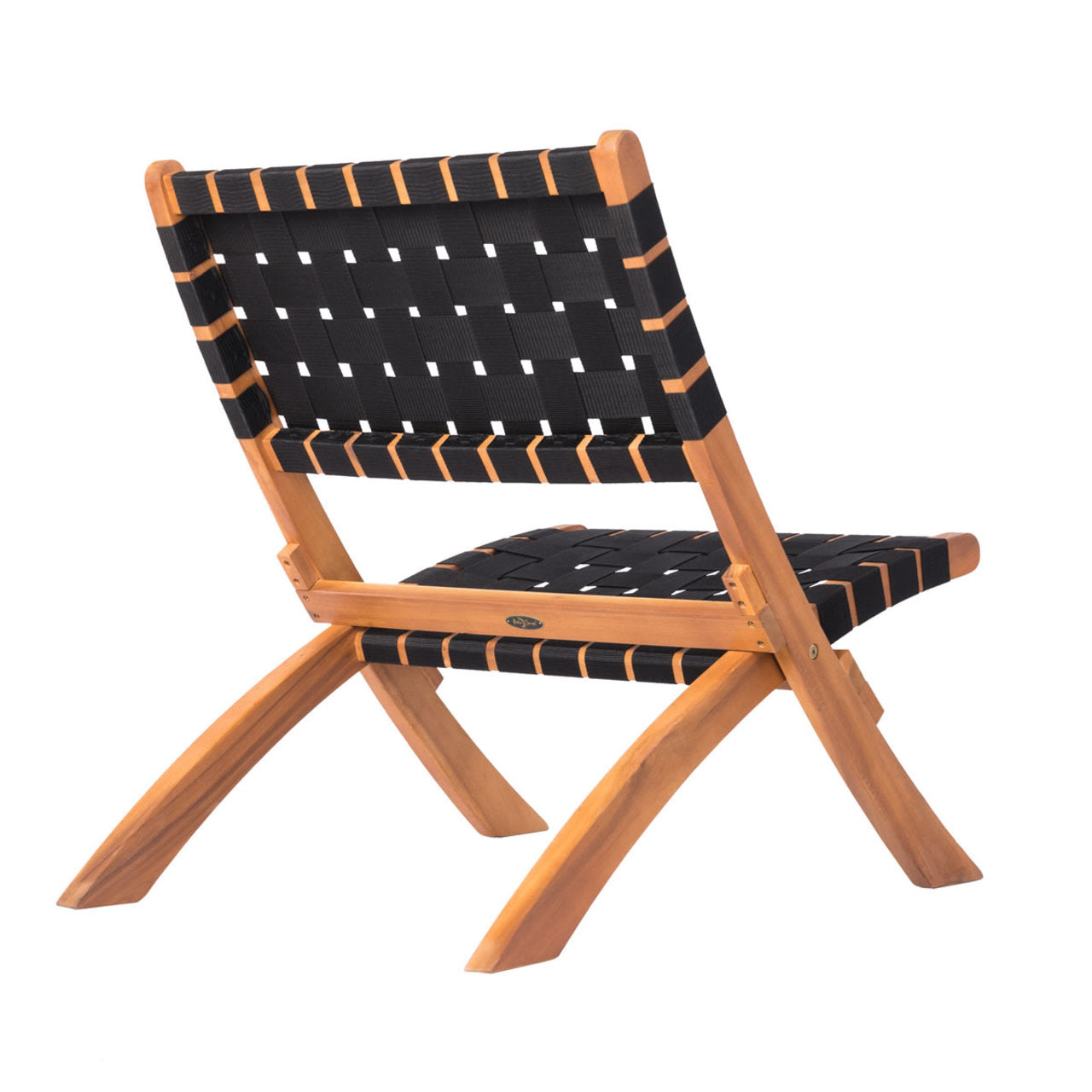 Fire Sense Sava Indoor-Outdoor Folding Chair in Black/Natural/Navy Blue/Warm Grey/Brown Webbing - 62774 - 64159 - 63636 - 63637 - 64098