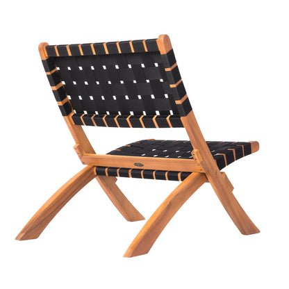 Fire Sense Sava Indoor-Outdoor Folding Chair in Black/Natural/Navy Blue/Warm Grey/Brown Webbing - 62774 - 64159 - 63636 - 63637 - 64098