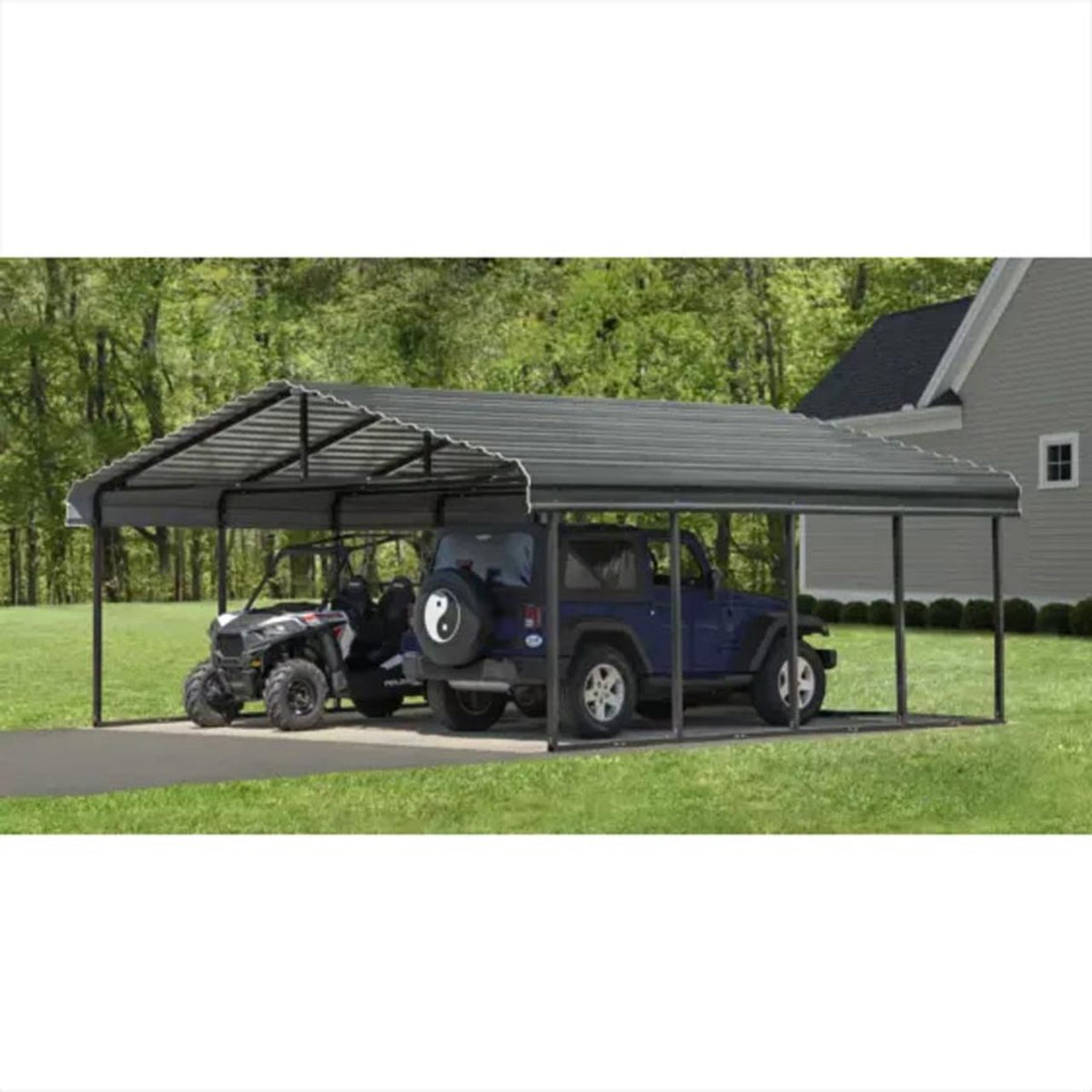 Arrow Carport 20 x 20 x 7 Ft. - Charcoal