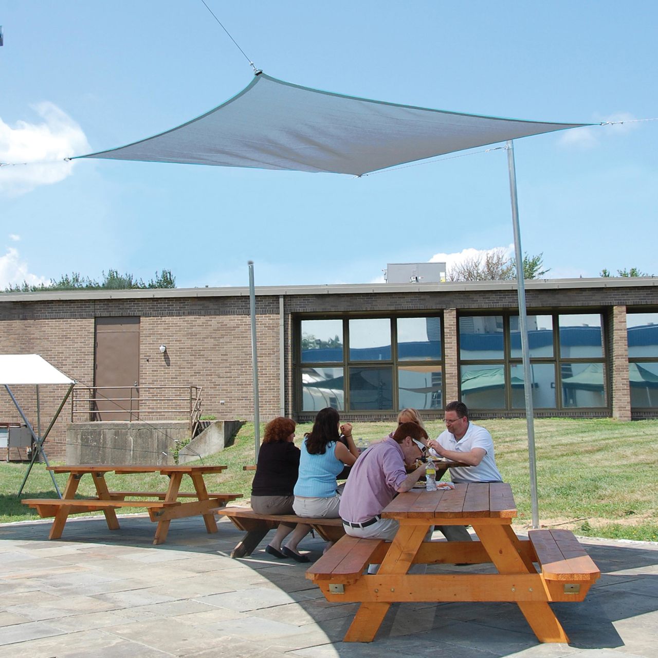 16' x 16' Heavyweight Square Shade Sail  - Sea Blue