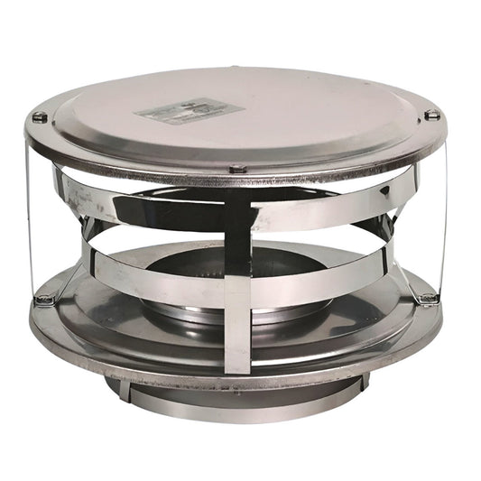 6" Ventis Class-A All Fuel Chimney 430 Stainless Wood Burning Rain Cap - VA-CW06
