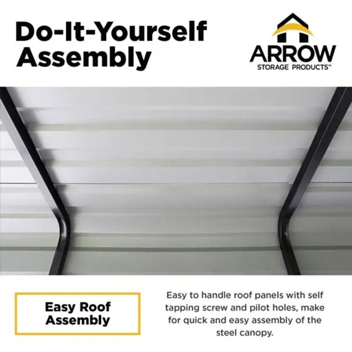 Arrow Carport 10 x 20 x 7 Ft. - Charcoal