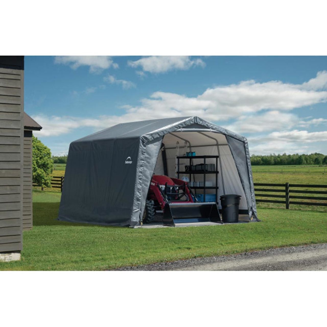 Extra- Tall 12' x 12' x 9.5' Shed-in-a-Box - Gray