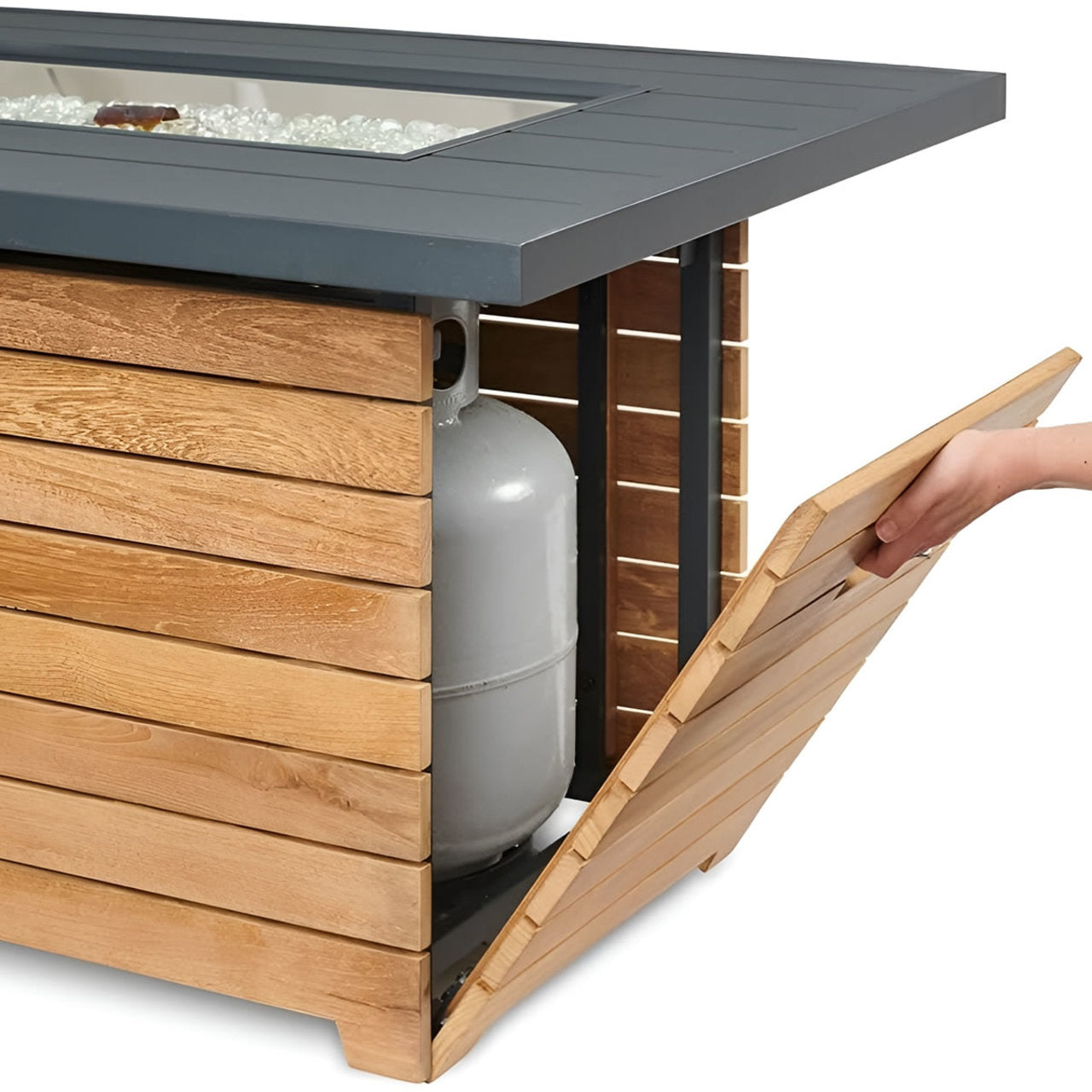 Outdoor Greatroom Darien Rectangular Gas Fire Pit Table 42" - DAR-1224-EBG-K/DAR-1224-K