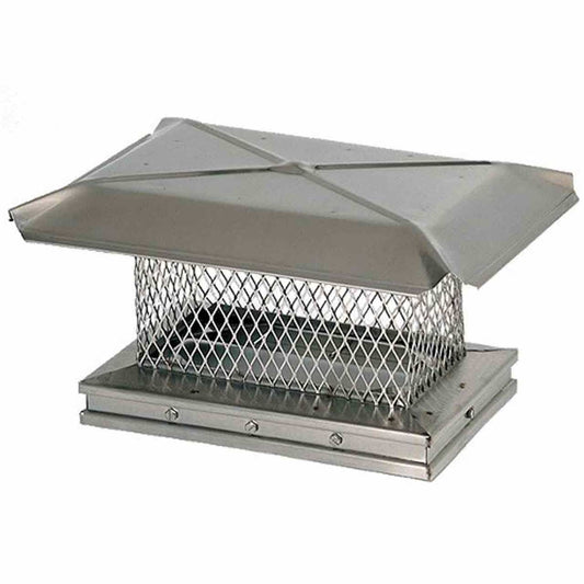 13" x 17" HomeSaver Stainless Steel Single-Flue Chimney Cap, 5/8" Mesh, 304-Alloy