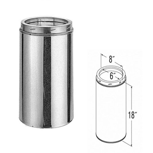 6" x 18" DuraTech Galvanized Chimney Pipe - 6DT-18
