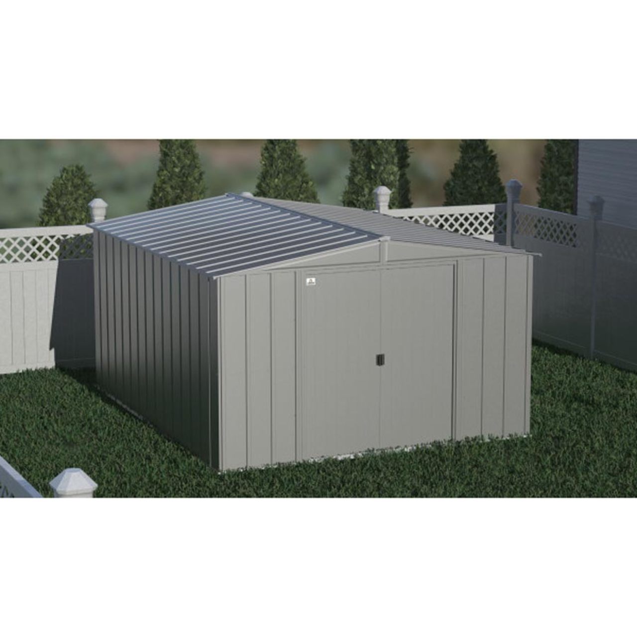 Arrow Classic Steel Storage Shed  10' x 12' - Charcoal
