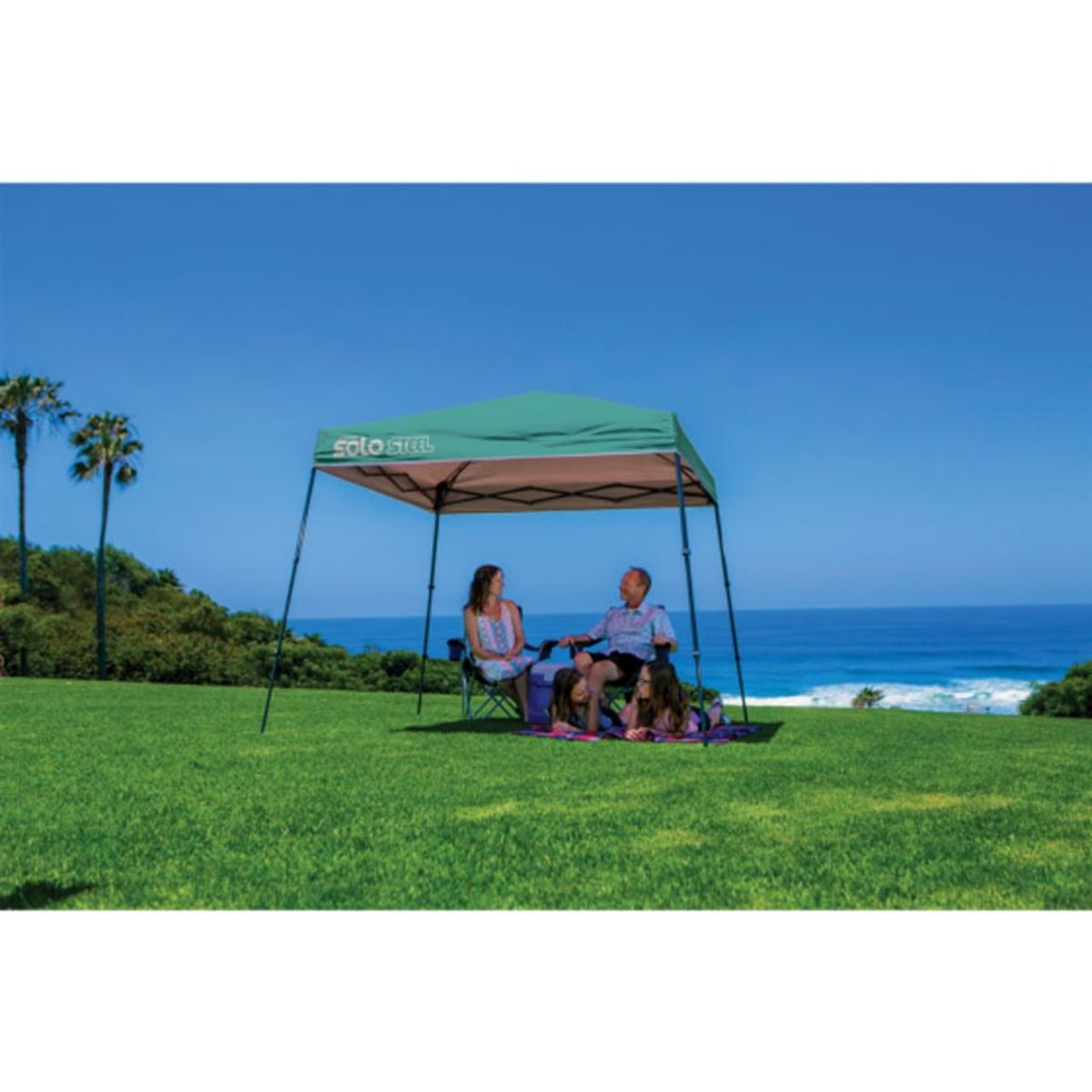 Solo Steel 50 9' x 9' Slant Leg Canopy - Turquoise