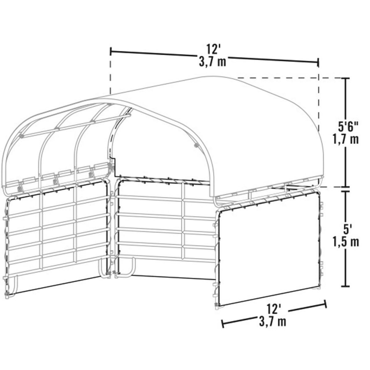 Enclosure Kit Panels ONLY  for 12' x 12' Shelter - Green