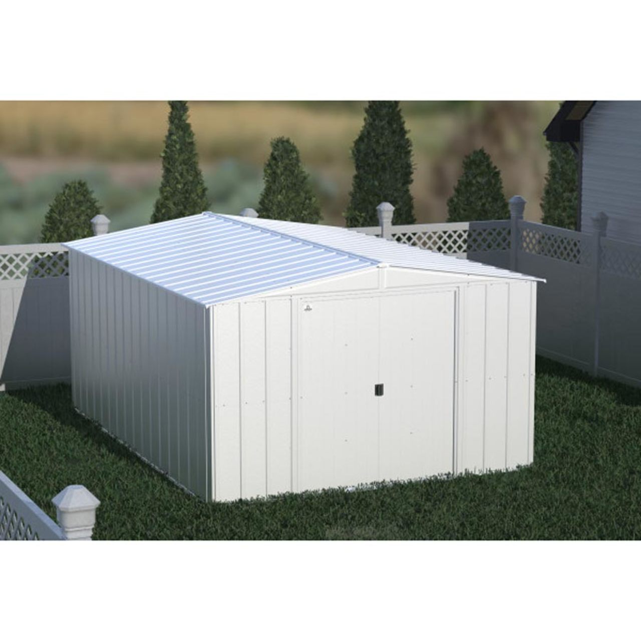 Arrow Classic Steel Storage Shed  10' x 14' -  Flute Gray