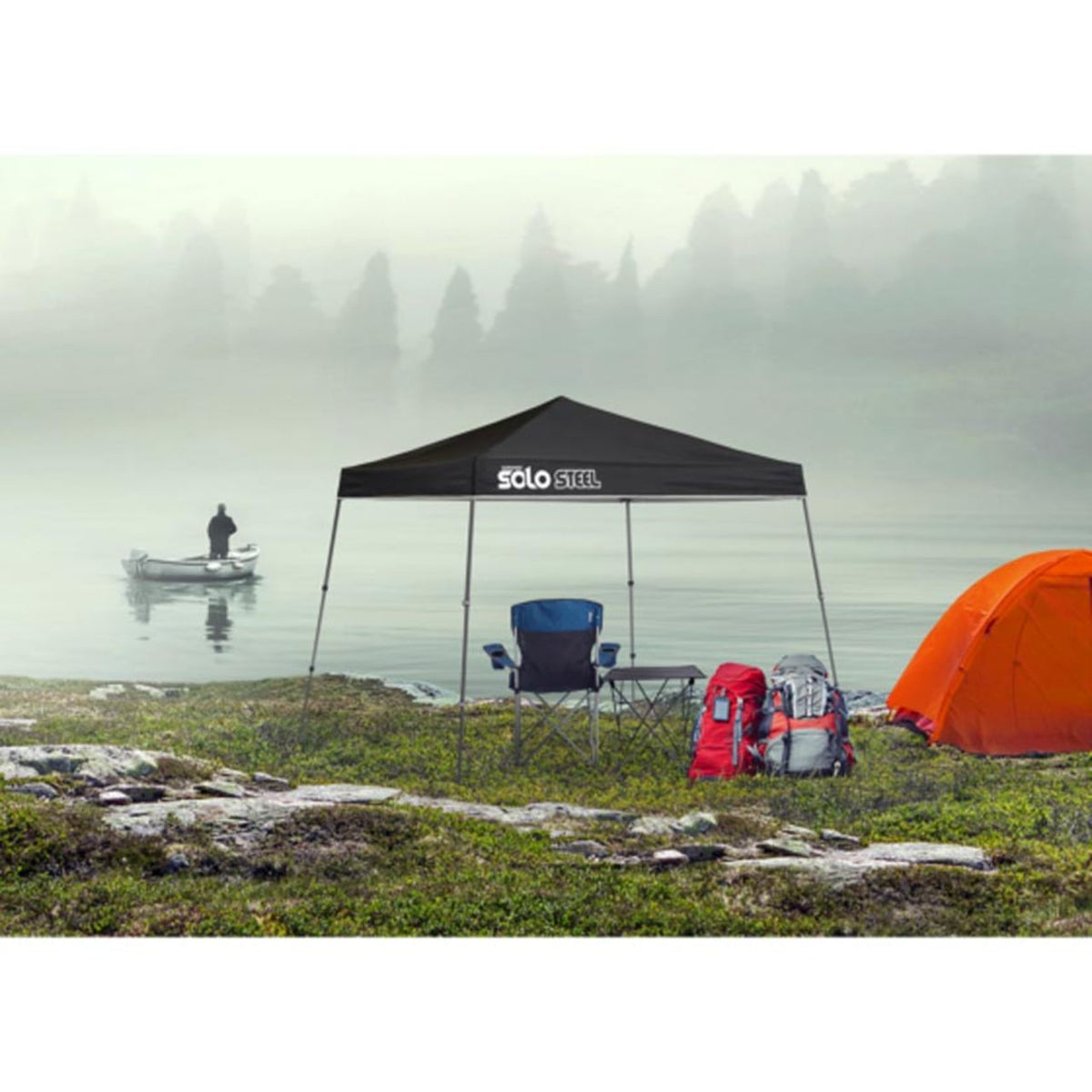 Solo Steel 50 9' x 9' Slant Leg Canopy - Black