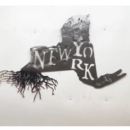 24" Decorative Metal Art - Thankful For My State Roots - in Copper or Silver