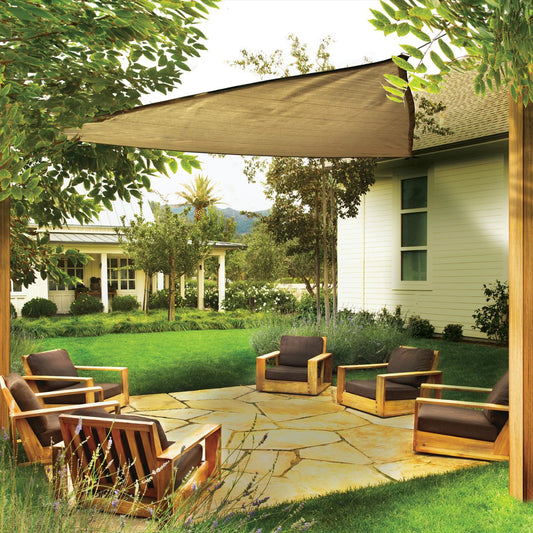 12' x 12' Heavyweight Triangle Shade Sail - Sand