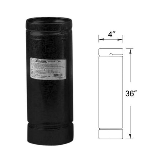 4" x 36" Selkirk VP Pellet Vent Pipe - Black - 4VP-36B