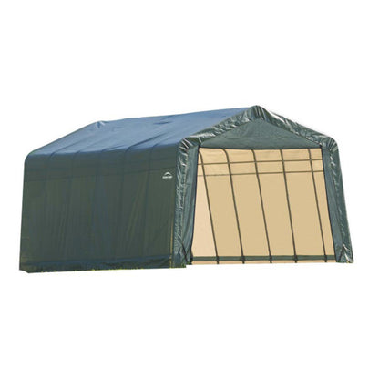 ShelterCoat 13 x  28 Garage With Peak Roof - Green