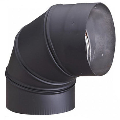 6" HeatFab 90 Degree Adjustable Black Elbow - 2614AB